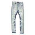 Focus Purple Heartless Letter Jeans (3669)