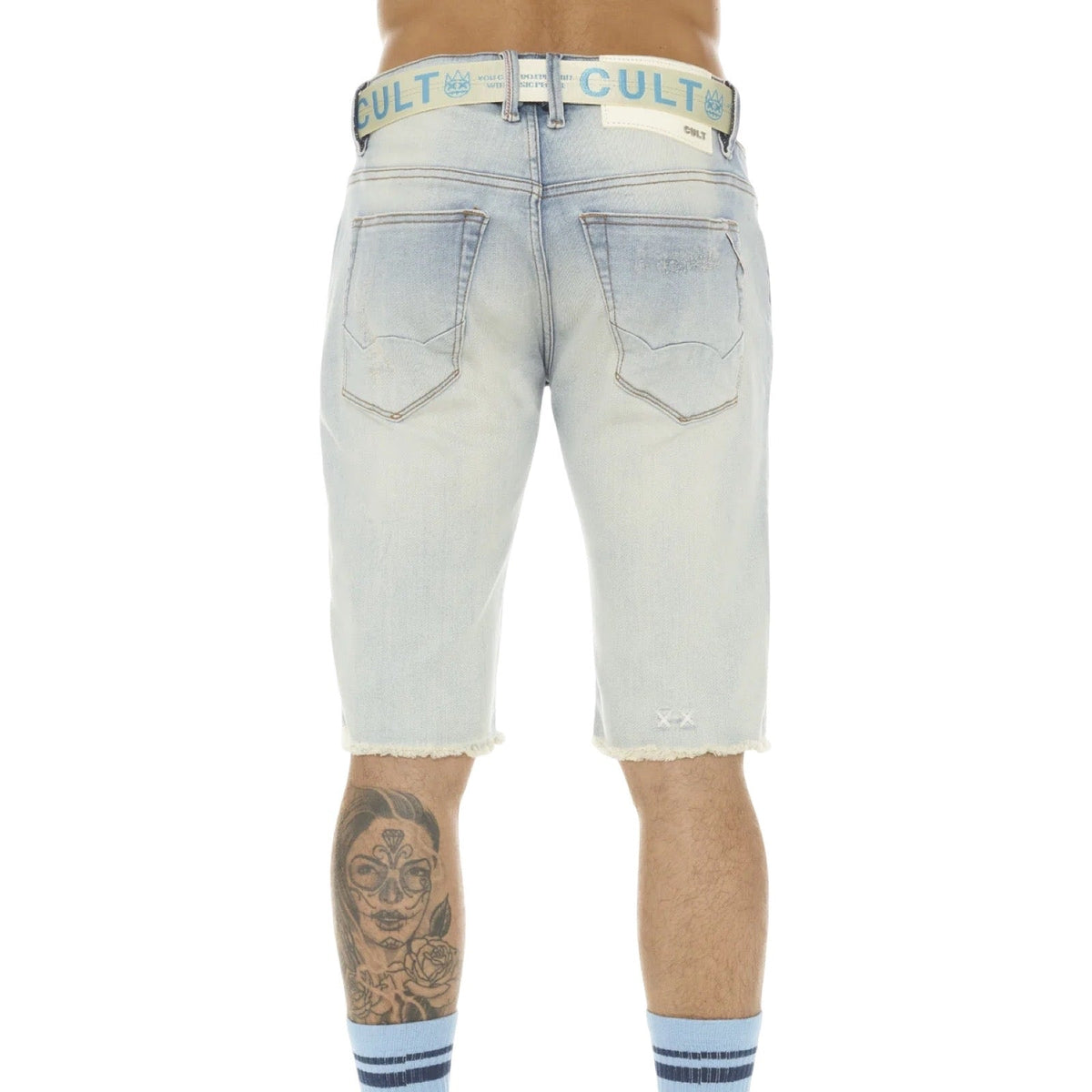 Cult “Scars” Rocker Belted Shorts