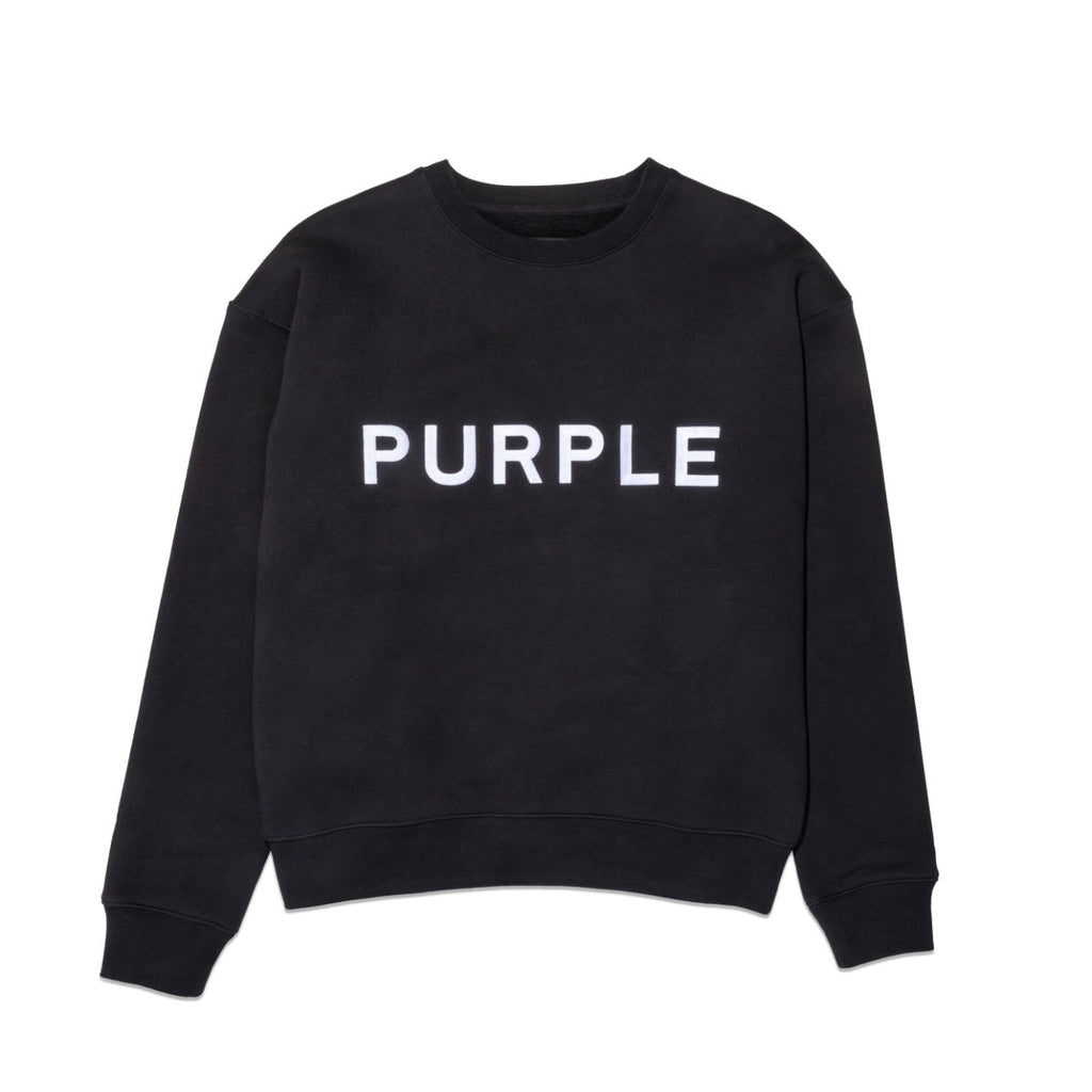 Schwarzer Pullover mit Purple Brand-Logo