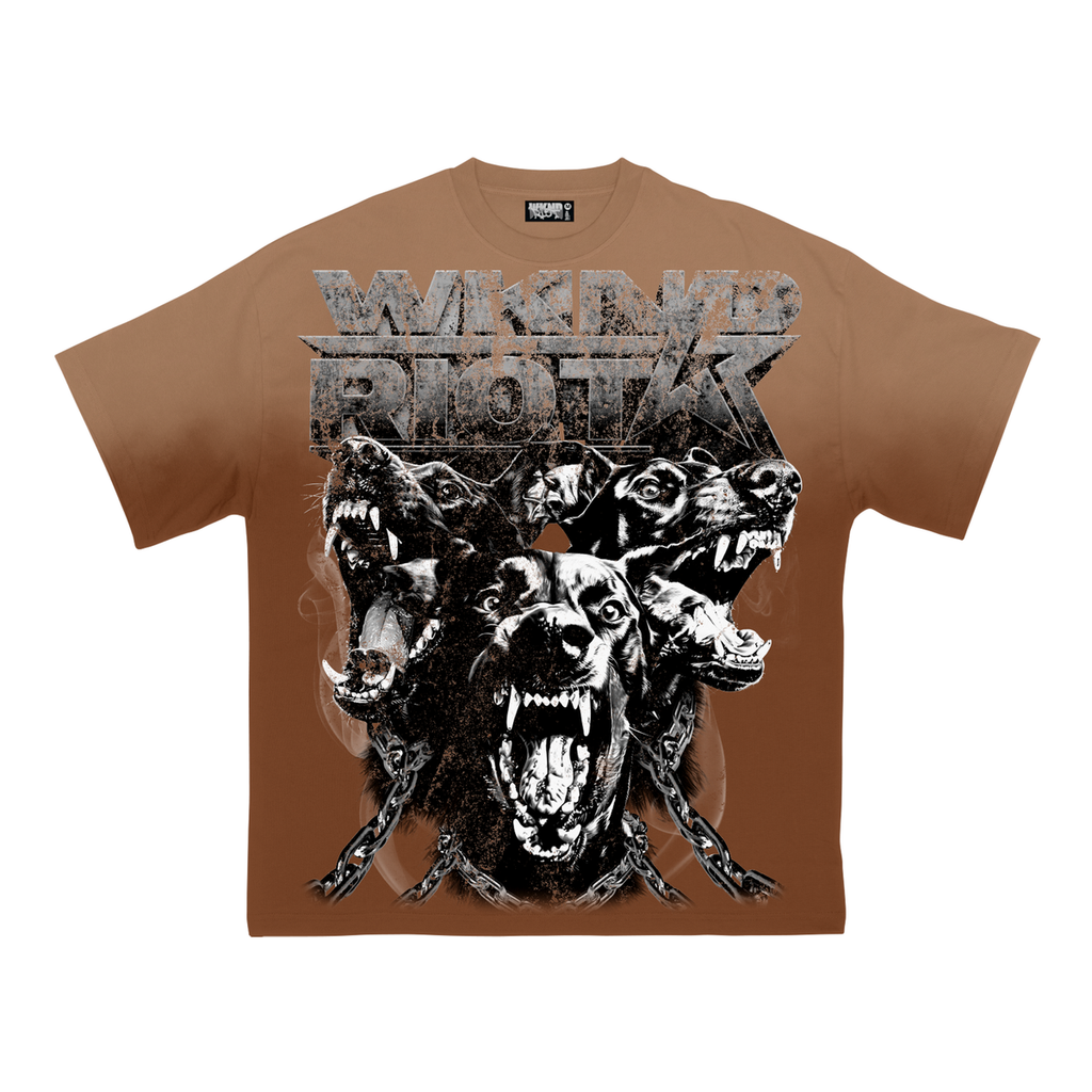 Wknd “Riot Doberman” Brown Sunfade Tee
