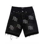 Mixed Emotion “ME” Rhinestone Black Shorts