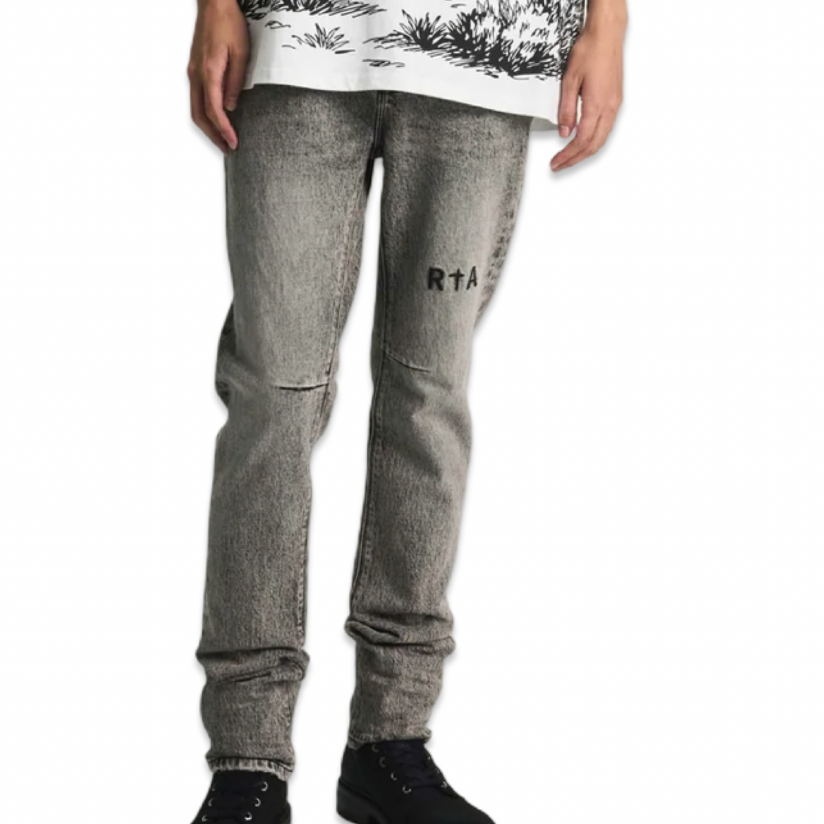 RtA “Clayton” Stone Haze Skinny Jeans