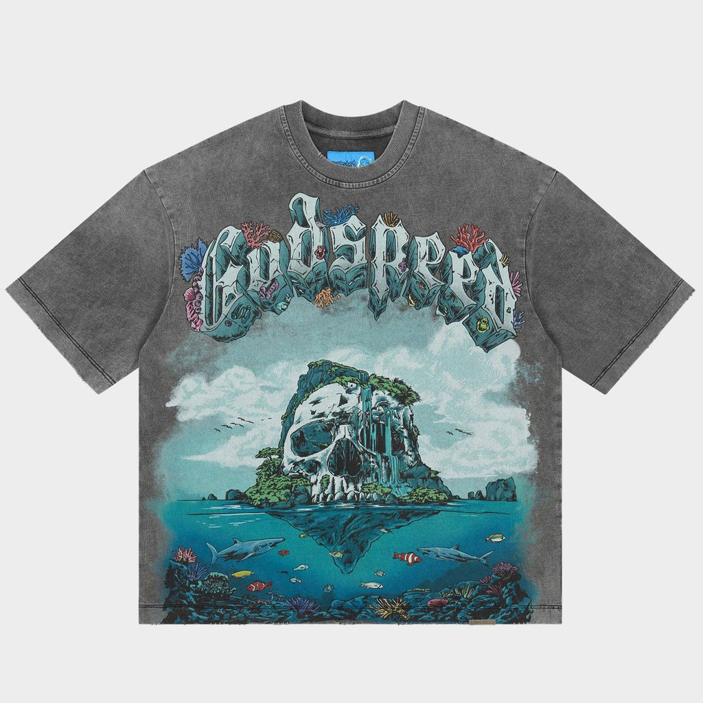 Godspeed “Island II” Grey Wash Tee