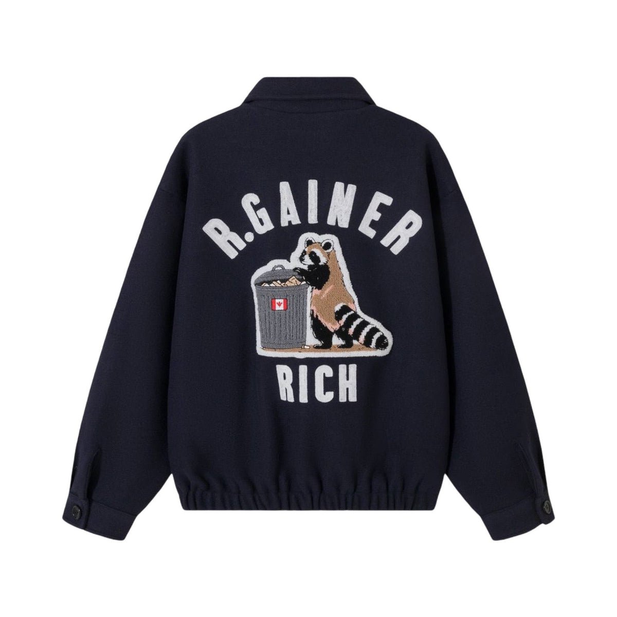 Rich Gainer Navy Wool Bomber Jacket