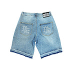 Mixed Emotion “ME” Rhinestone Denim Shorts