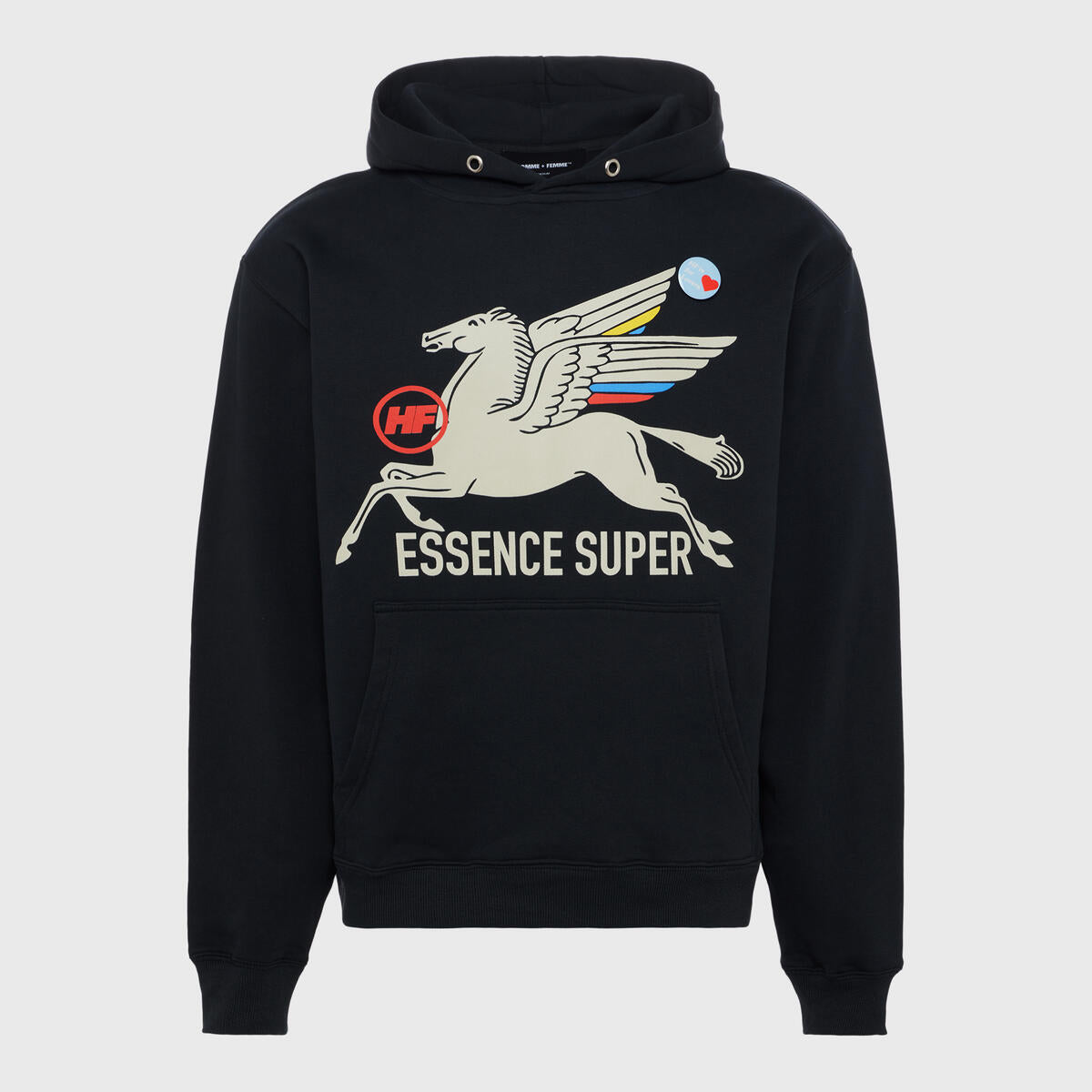 Homme Femme Pegasus Hoodie in Schwarz