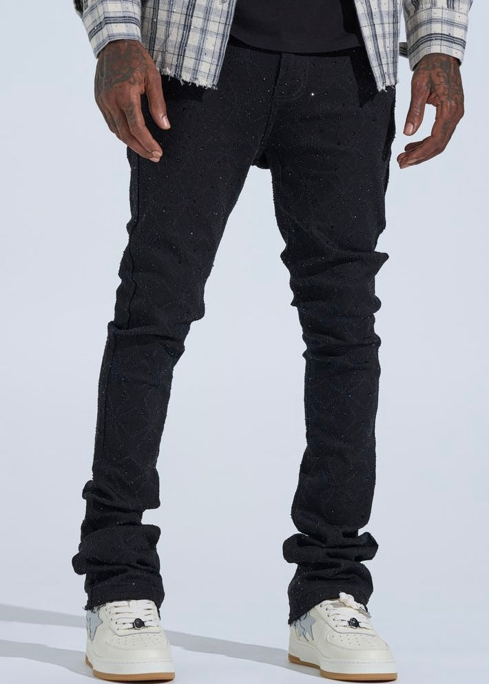 Pheelings “First Million” Rhinestone Black Stack Jeans