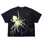 Preme “Web” Cropped Stones Black Tee