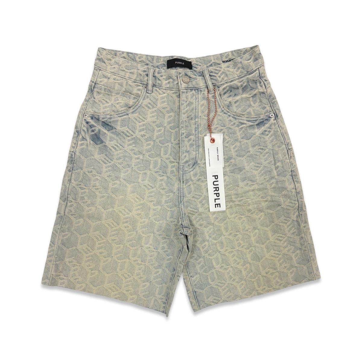 Purple Brand Monogram Light Indigo Shorts