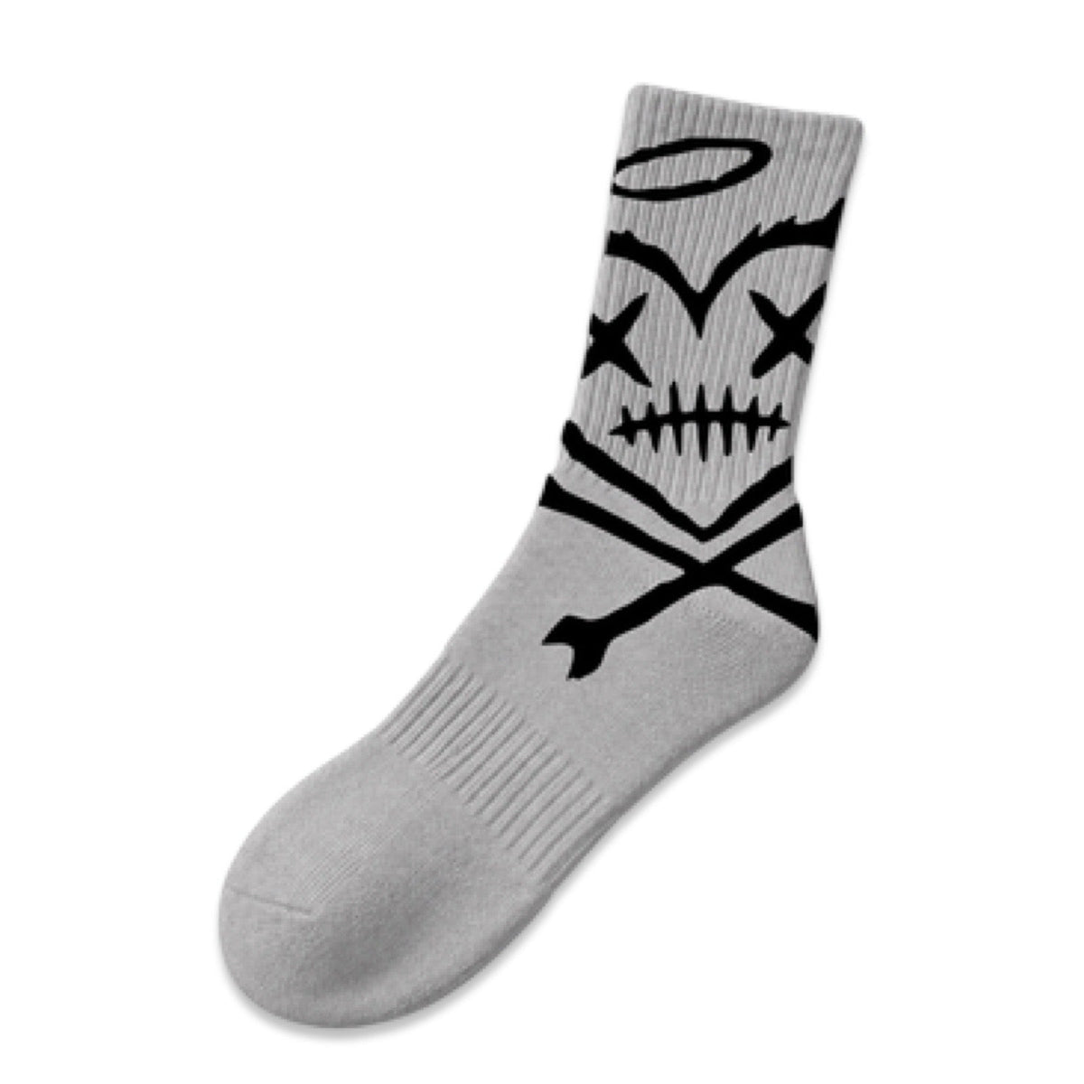 Shattered Hearts Logo Grey Socks
