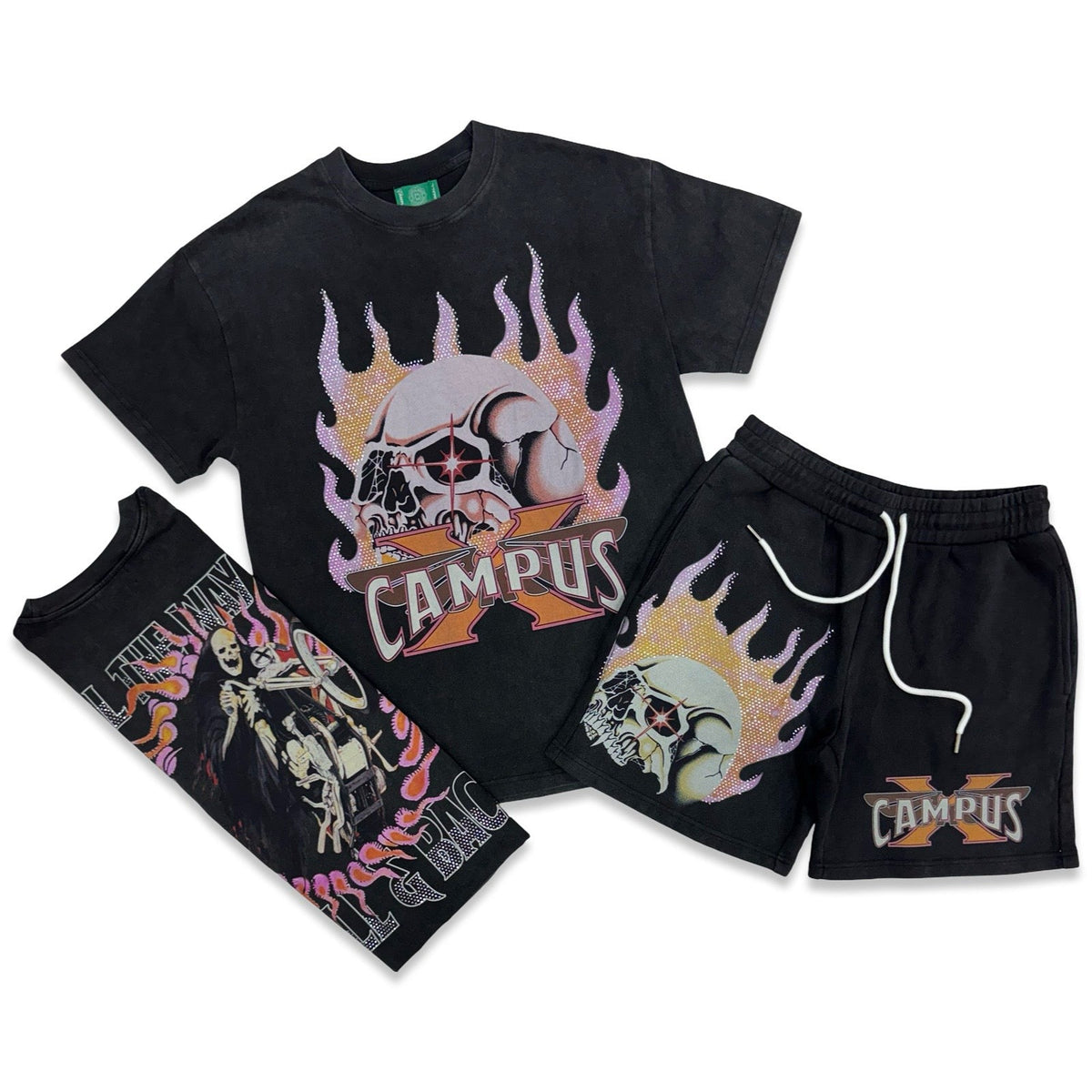 Campus „Hell & Back“ schwarzes Shorts-Set