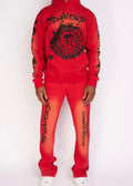 PLTKS Acid-Wash-Jogginganzug in Rot