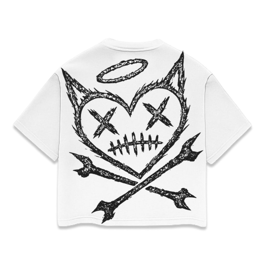 Shattered Hearts Logo White Tee