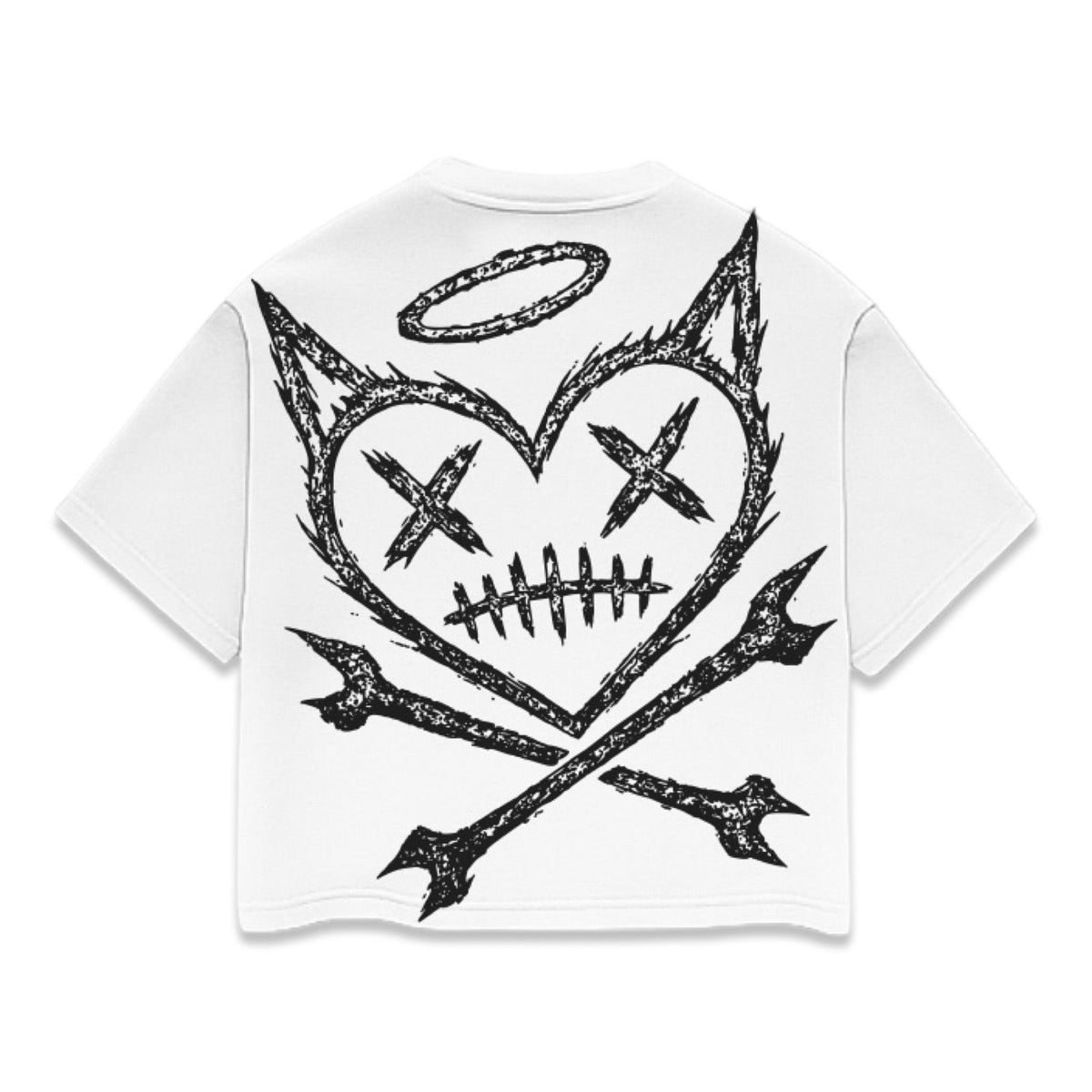 Shattered Hearts Logo White Tee