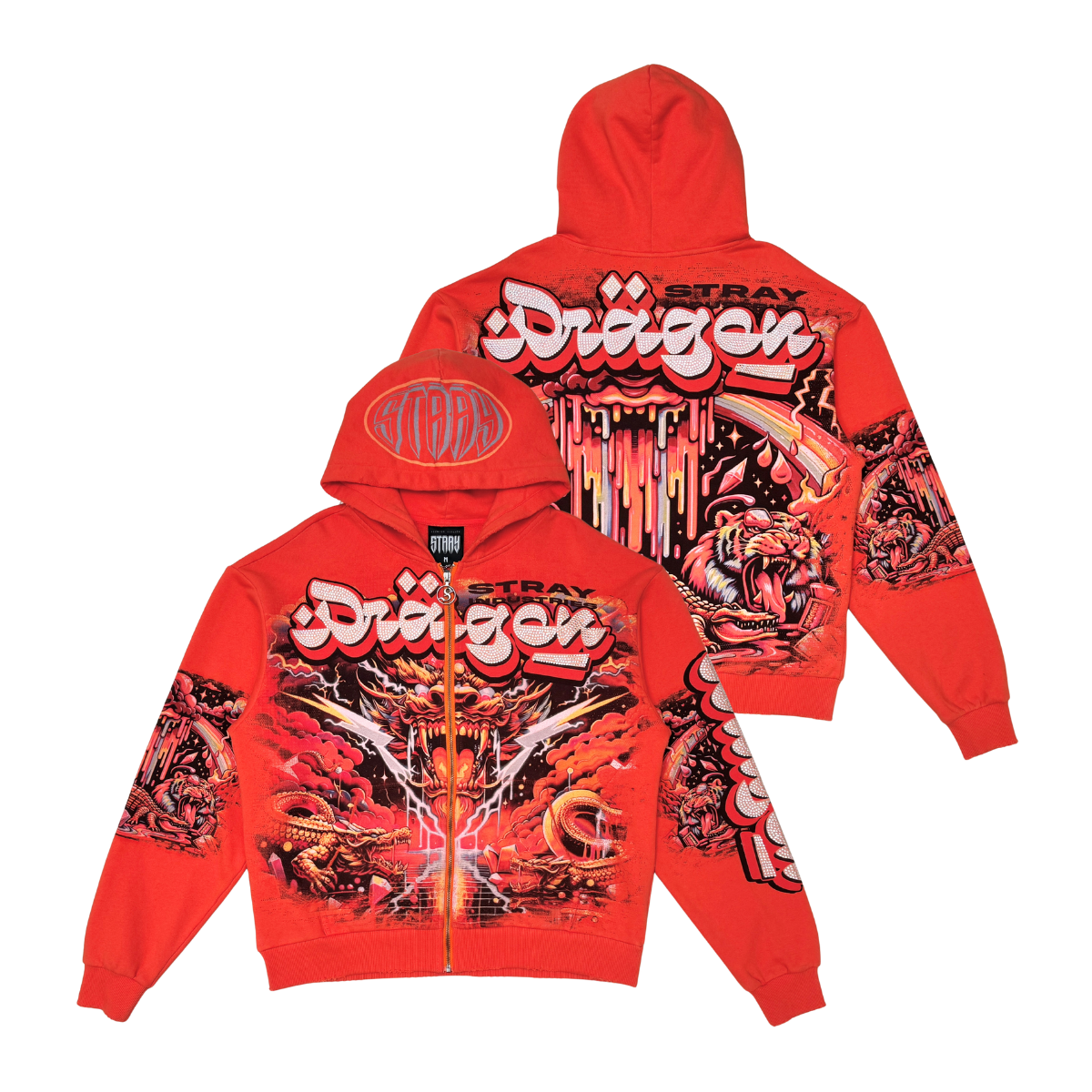 Stray „Dragon“ Full-Zip-Kapuzenpullover