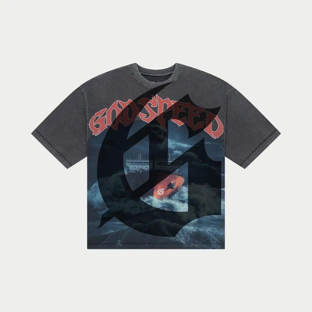 Godspeed „Sea Sick“ Grey Wash T-Shirt