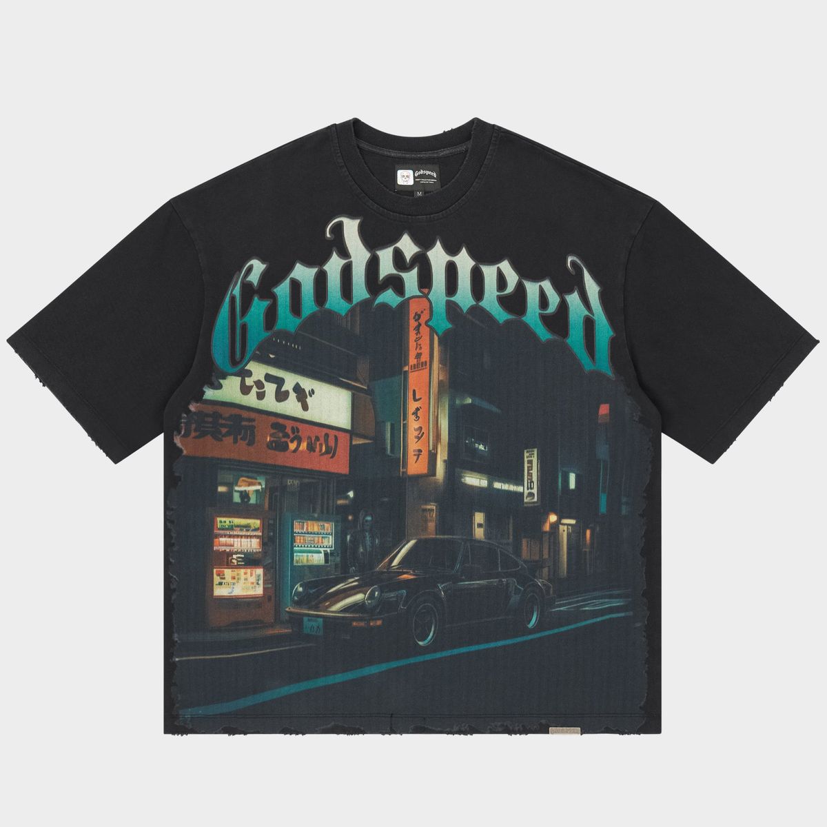 Godspeed „Pit Stop Tokyo“ schwarzes T-Shirt