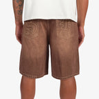 Sugarhill “Prince” Embossed Brown Wash Shorts