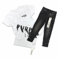 Purple Kids “Brush” Tee/Jean Set