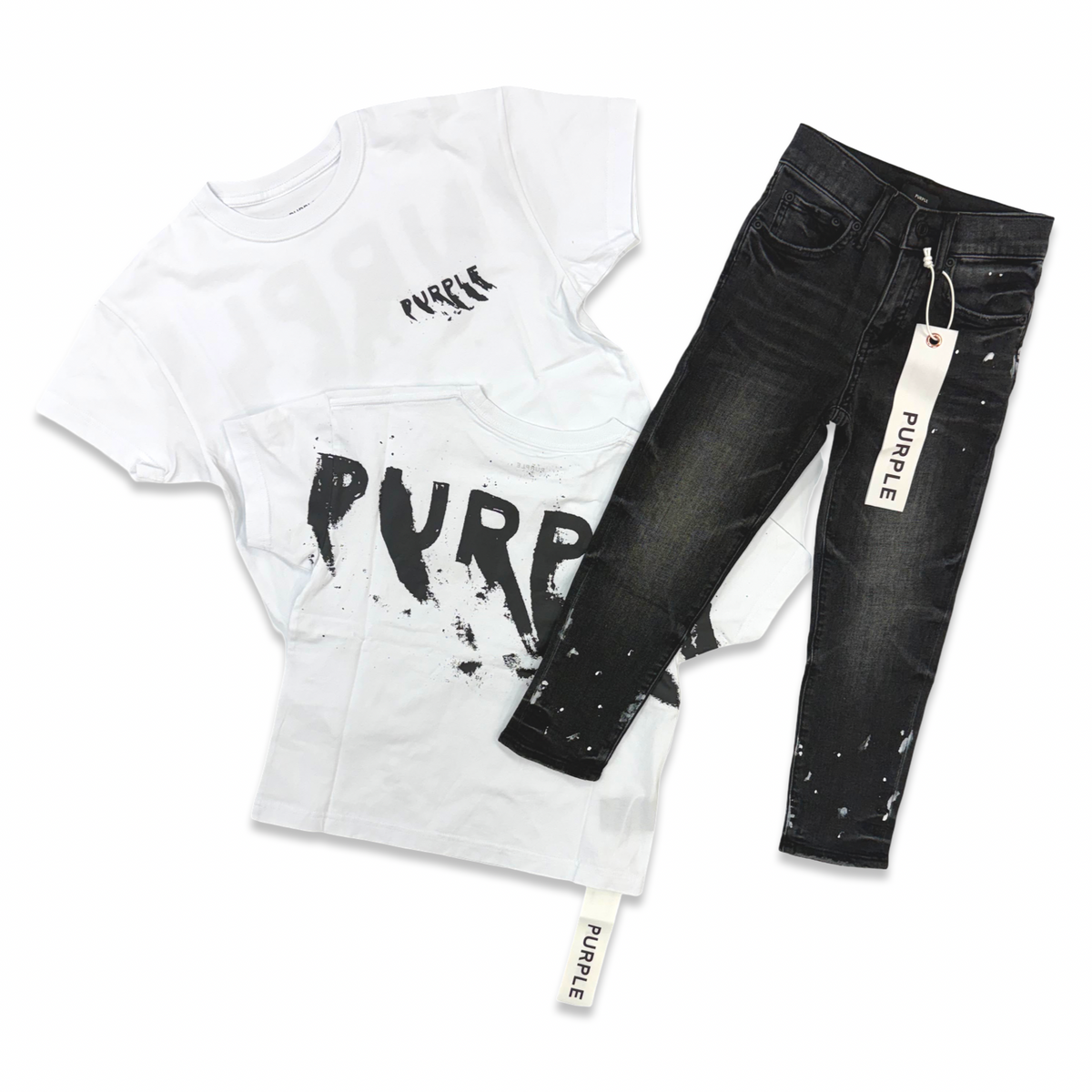 Purple Kids “Brush” Tee/Jean Set