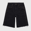 Damen-Shorts aus schwarzem Denim mit Nieten