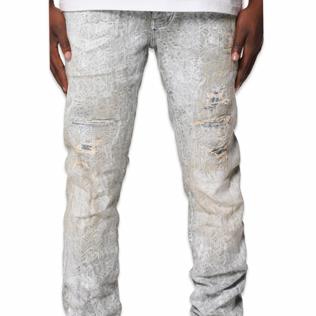 Purple Brand „Jacquard Monogram“ helle Jeans