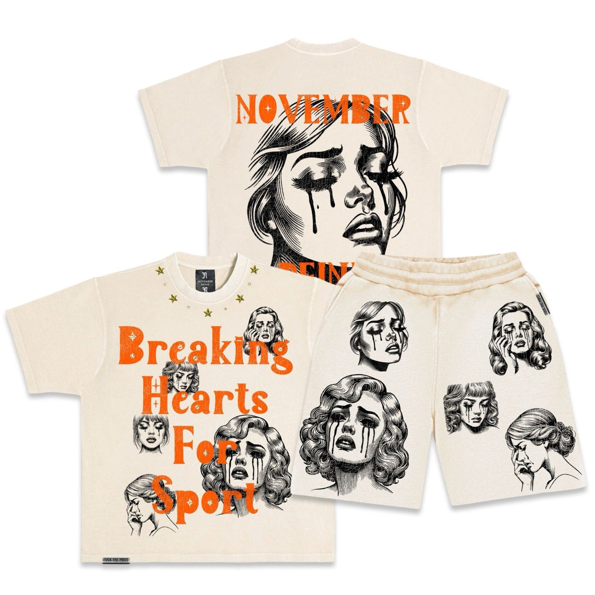 November Reine “Breaking Hearts” Stone Cream Short Set