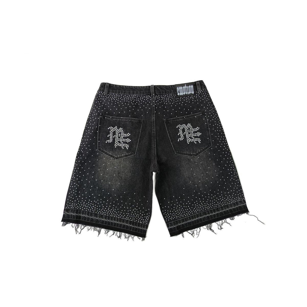 Mixed Emotion “ME” Rhinestone Black Shorts