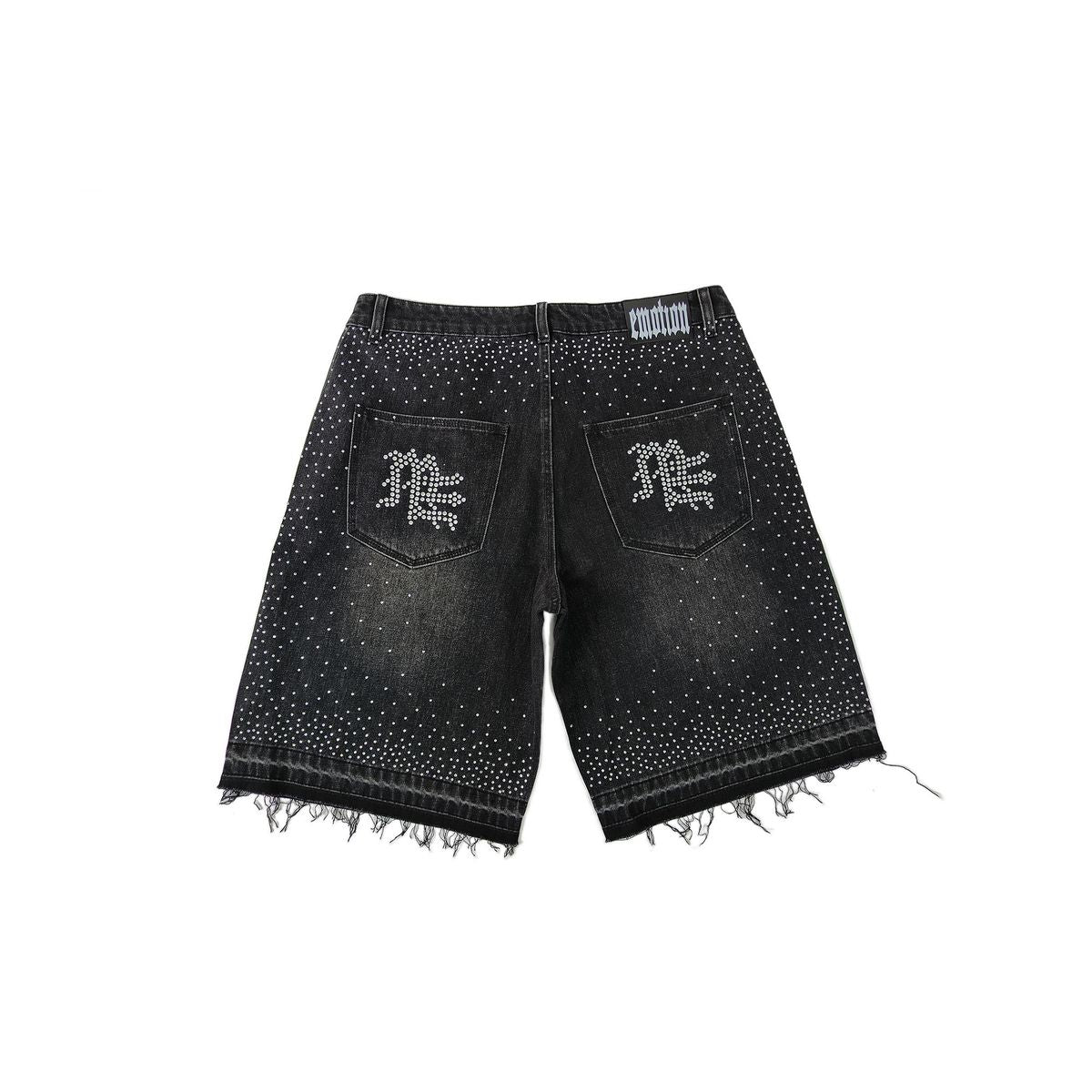 Mixed Emotion “ME” Rhinestone Black Shorts