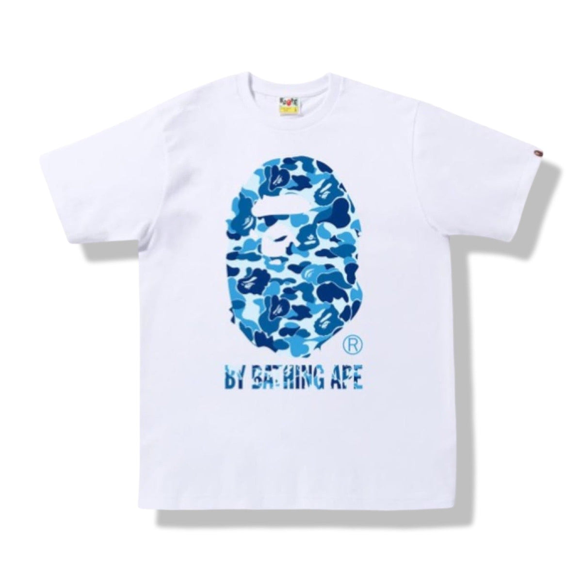 BAPE „ABC Camo“ T-Shirt in Weiß/Blau