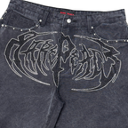 Rare Peace “Twill” Black Wash Rhinestone Short