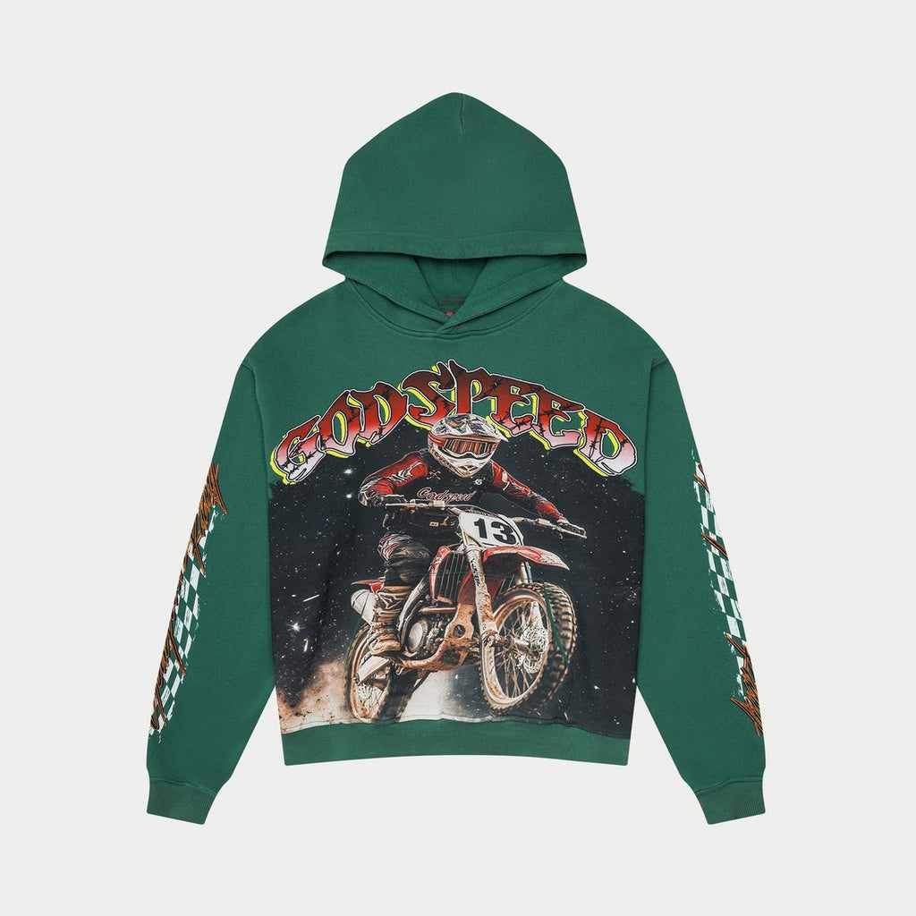 Godspeed „Motocross“ Green Wash Kapuzenpullover