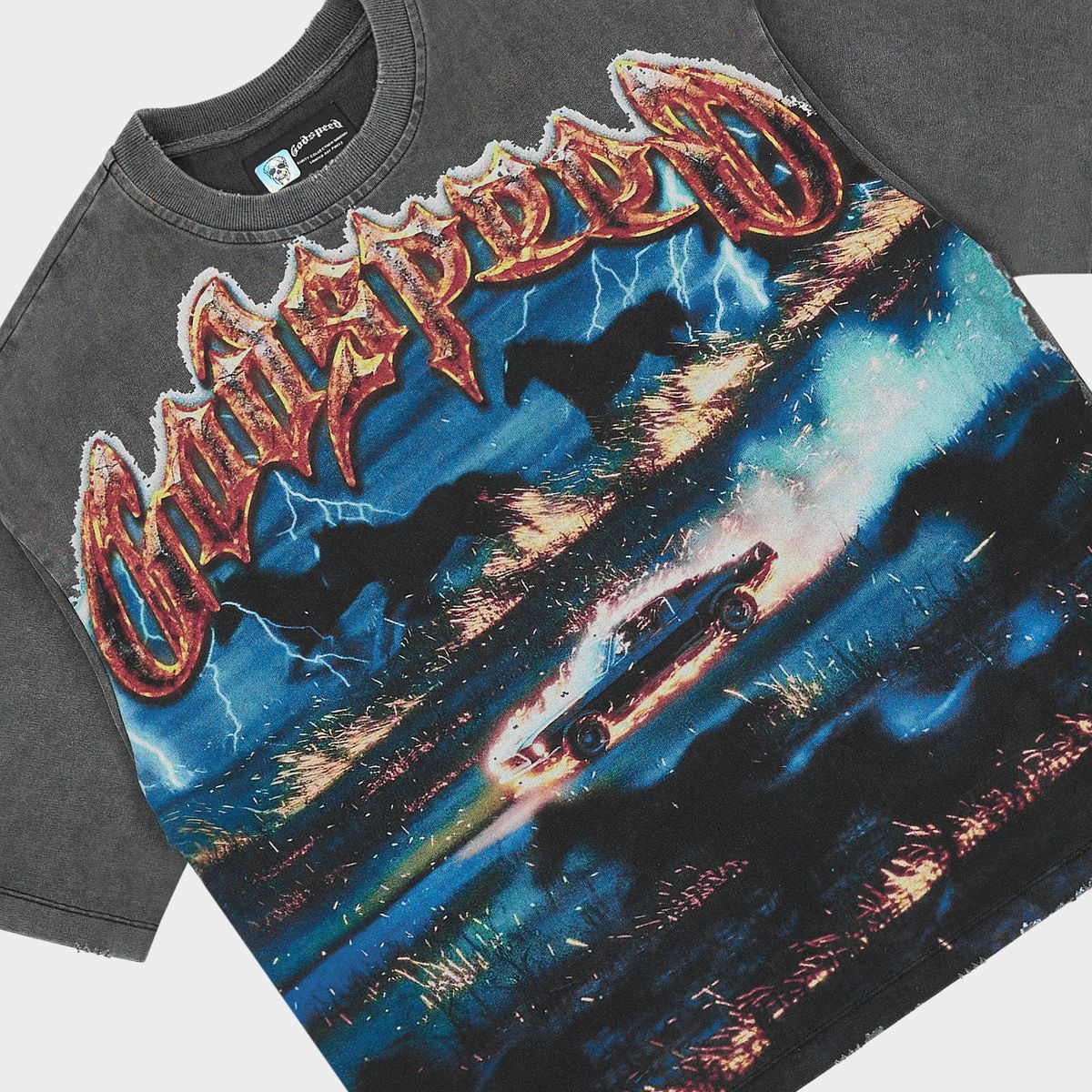 Godspeed “Horsepower” Grey Wash Tee