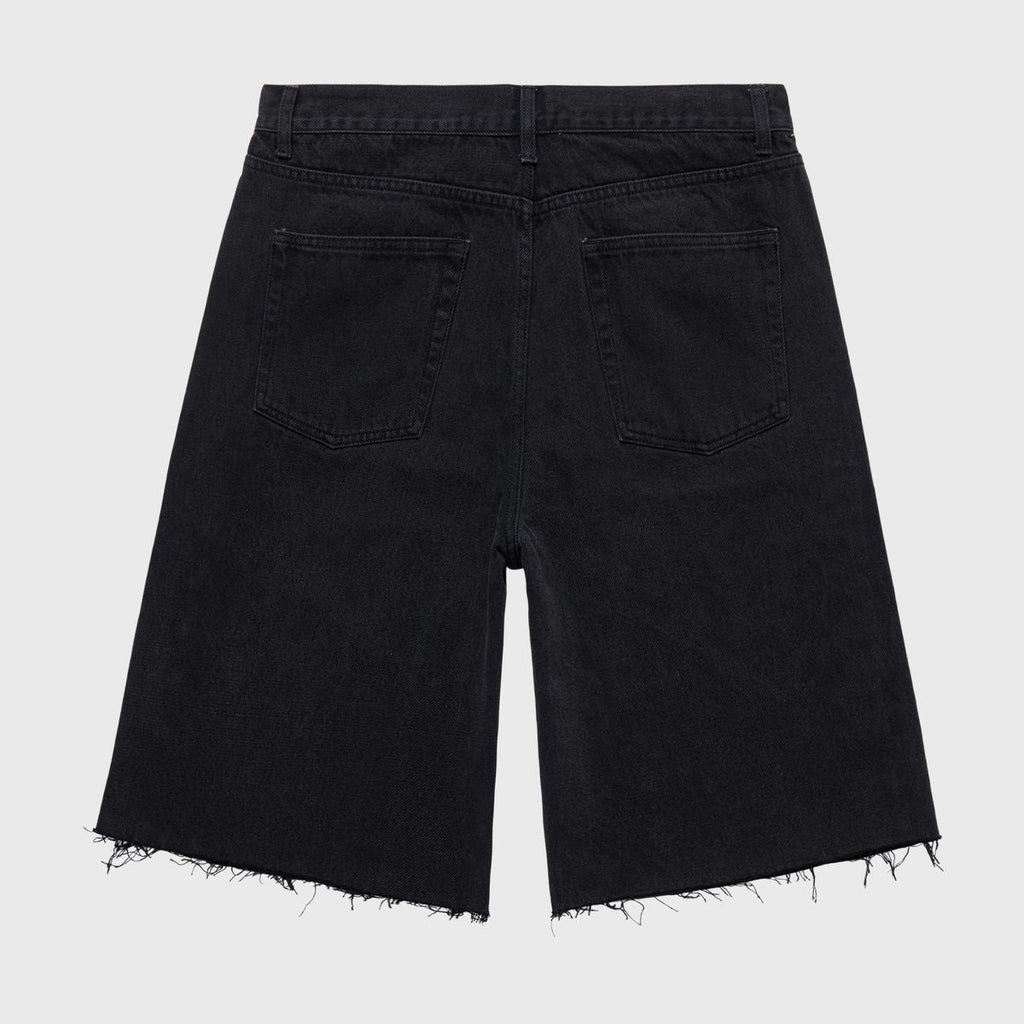 Damen-Shorts aus schwarzem Denim mit Nieten