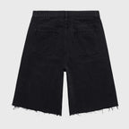 Damen-Shorts aus schwarzem Denim mit Nieten