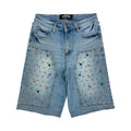 Vicious “Pearl” Stones Indigo Blue Shorts