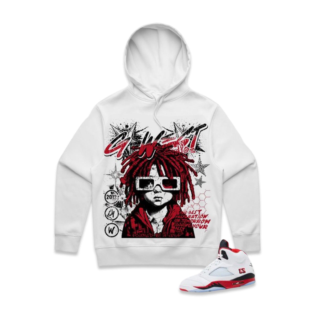 G West „Urban Genesis“ Stones weißer Kapuzenpullover