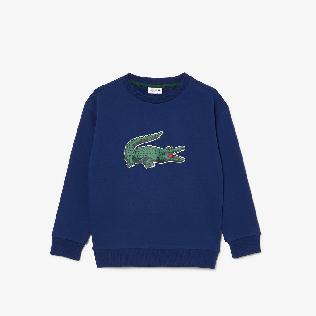 Kinder-Pullover mit Signature-Print in Marineblau