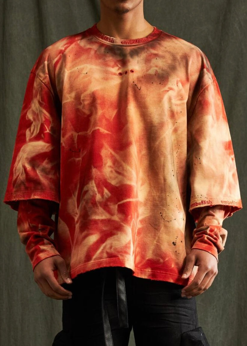 Embellish NYC Mirage Strick-T-Shirt in Orange