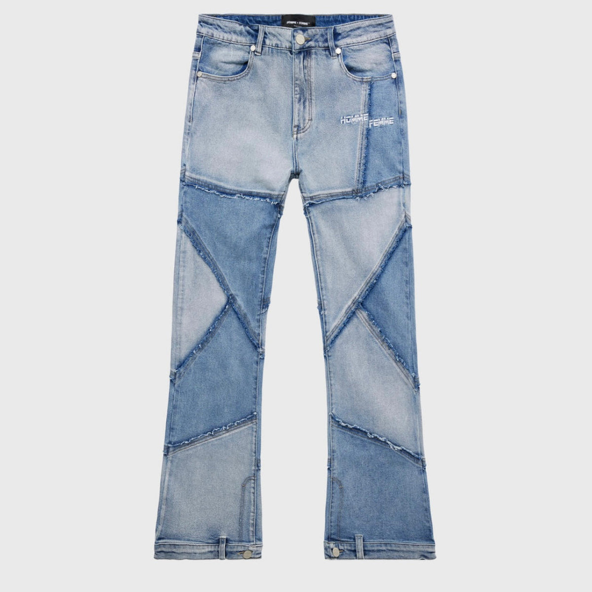 Homme Femme Reversed Stacked Jeans