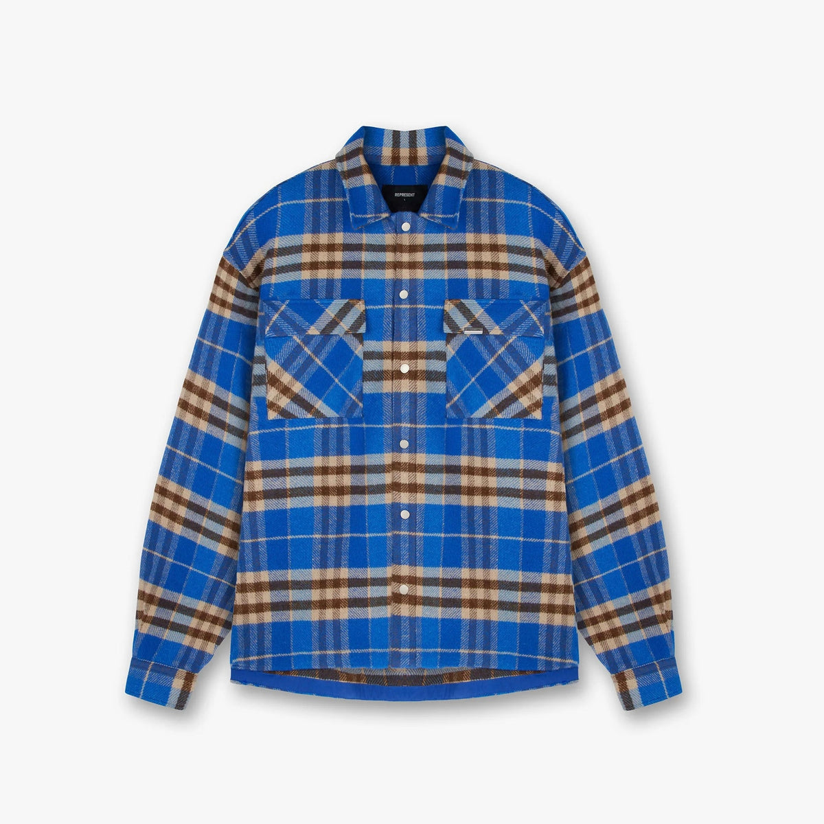 Represent Heavyweight Initial Cobalt Flanellhemd