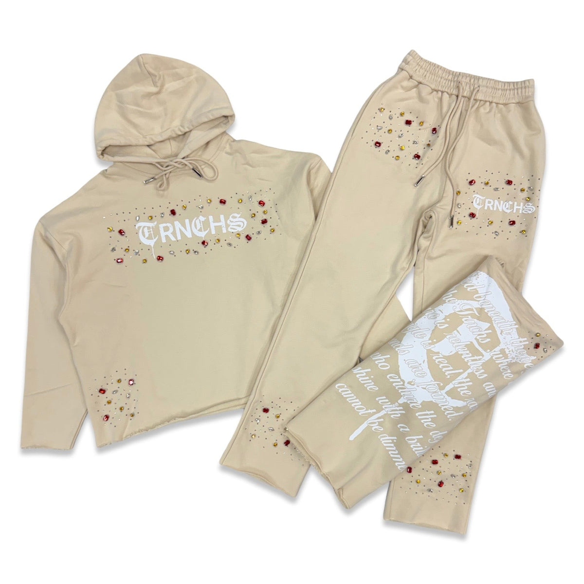 TRNCHS Diamond Cream Jogging Set