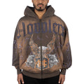 Howlers Club Eagle Club Kapuzenpullover mit Reißverschluss und Farbverlauf in Braun