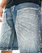 Preme “Drop Gems” Crystal Indigo Jorts