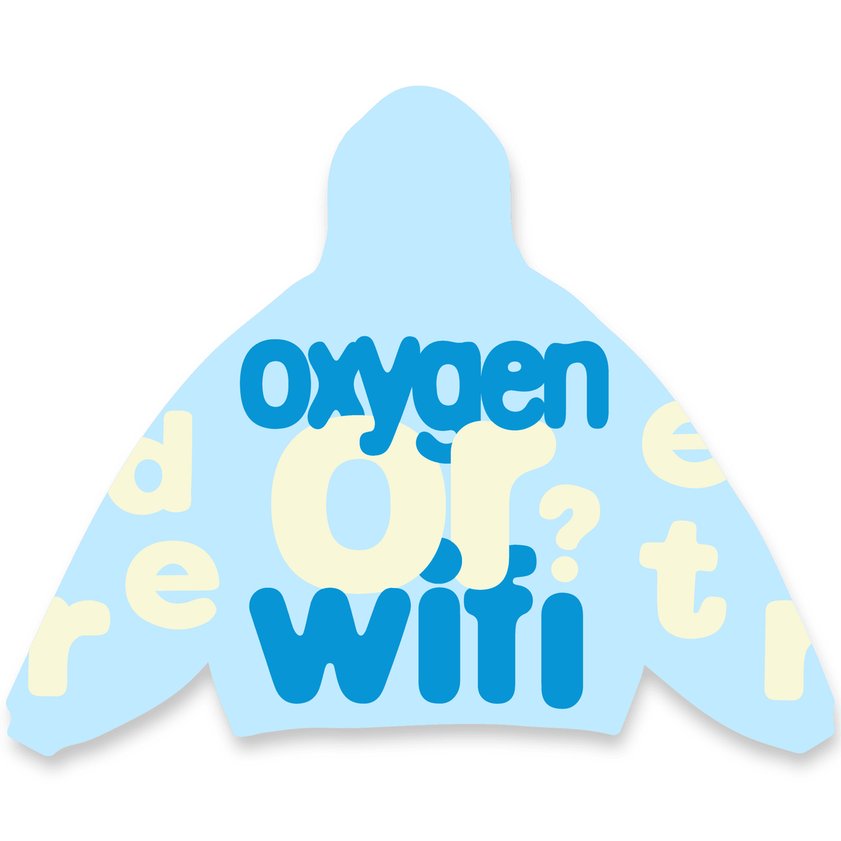 „Oxygen Scattered“-Kapuzenpullover mit roten Buchstaben