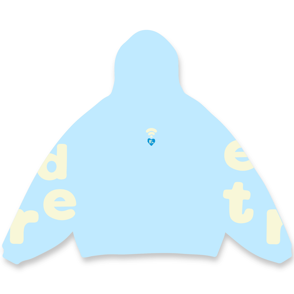 „Oxygen Scattered“-Kapuzenpullover mit roten Buchstaben