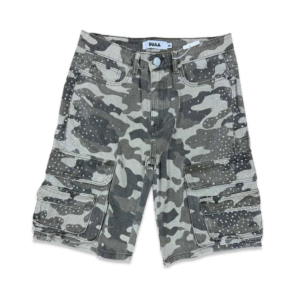 Duaa “Creative” Grey Camo Cargo Shorts