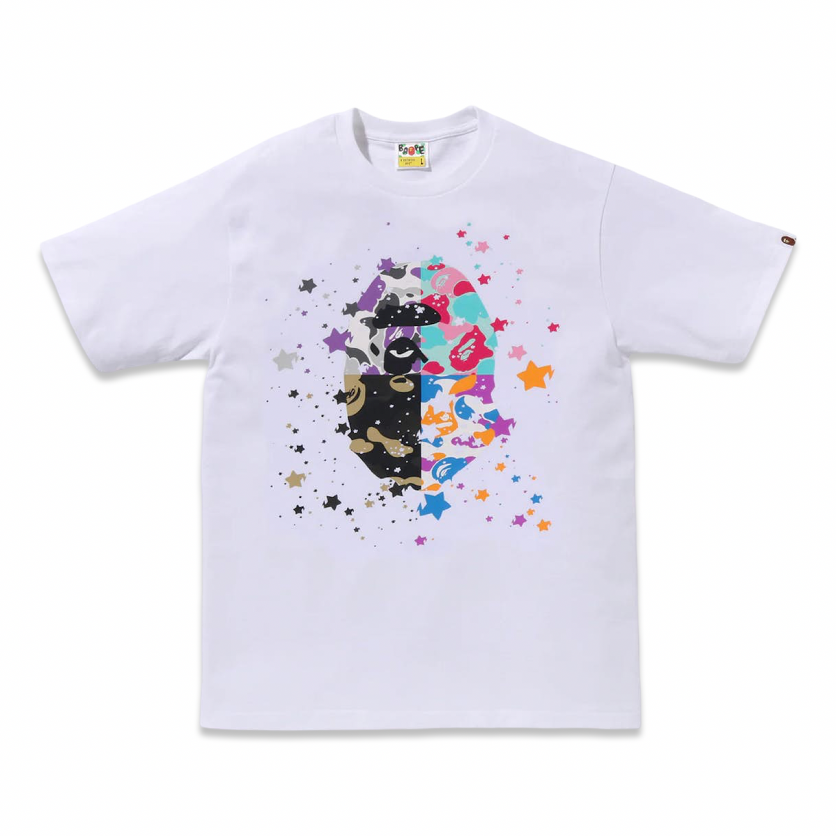 BAPE „Ape Head Sta“ weißes T-Shirt