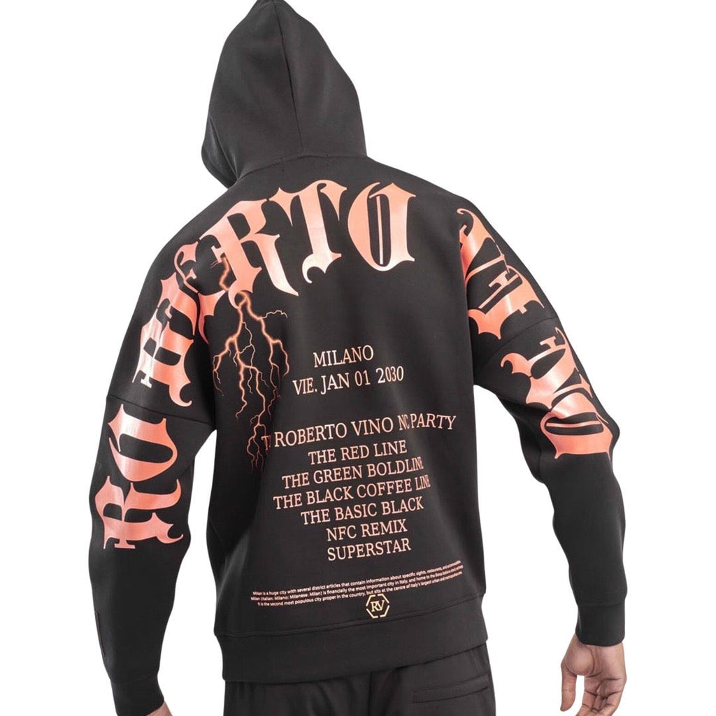 Roberto Vino Tech Thunder Hoodie (Schwarz/Orange)