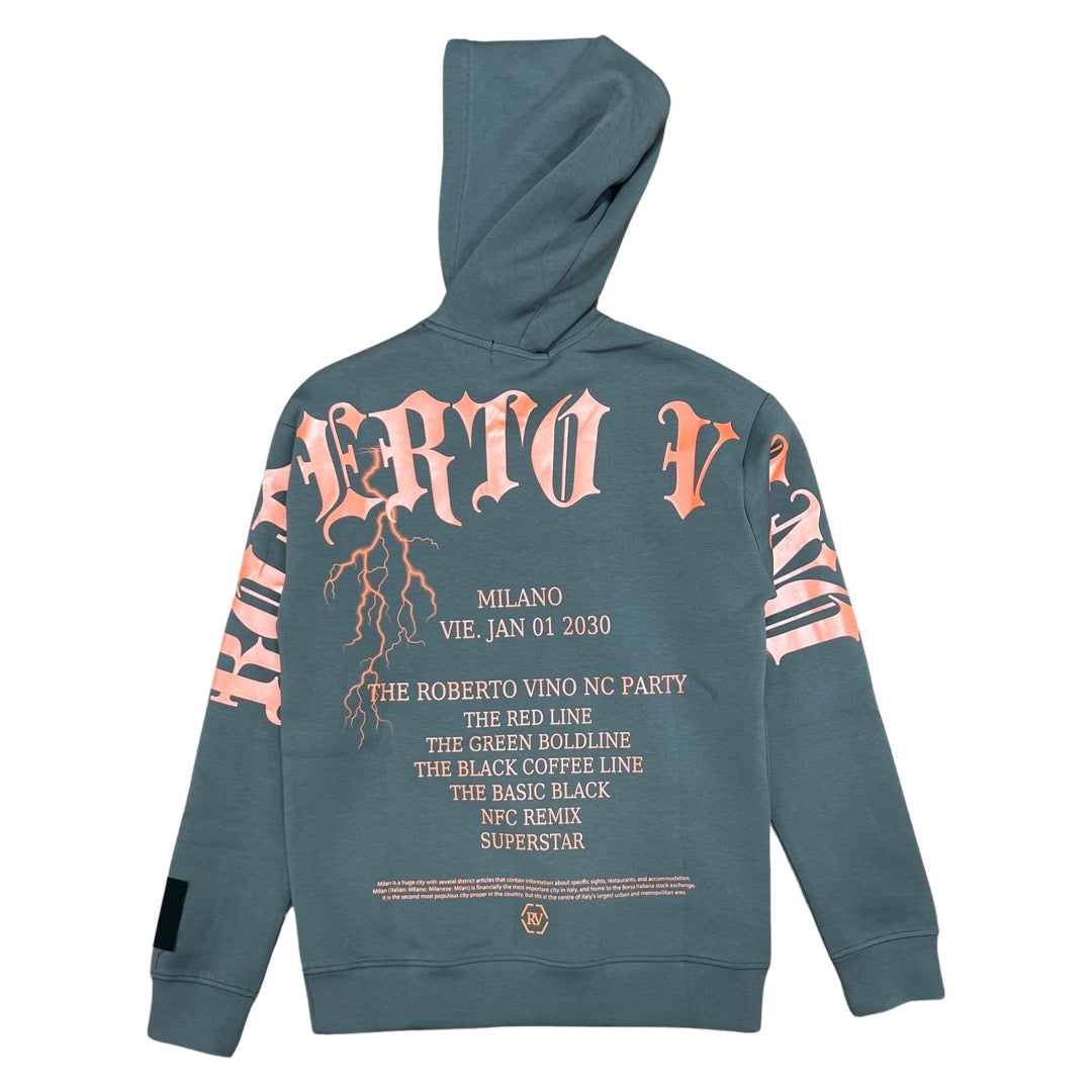 Roberto Vino Tech Thunder Kapuzenpullover (Grau/Orange)